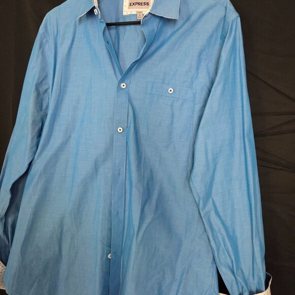Express Designer Shirt With Graphic Cuffs Size Large - Picture 3 of 7